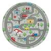 Circular Area Rug Creative Street Track Town Map Pattern Non Slip Washable Ground Blanket for Gaming Zone Living Room Decor