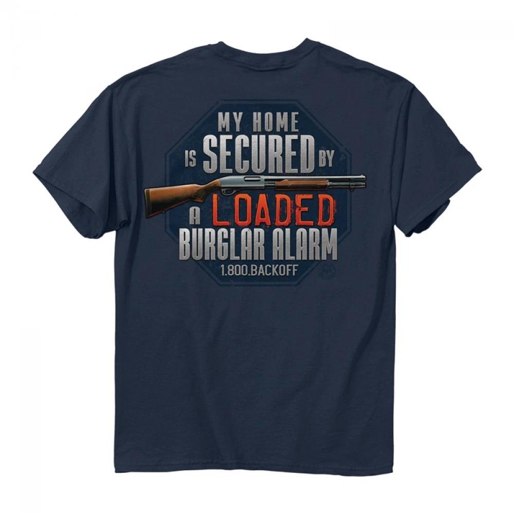 New HOME IS SECURED BY LOADED BURGLAR ALARM T Shirt - NRA 3XL