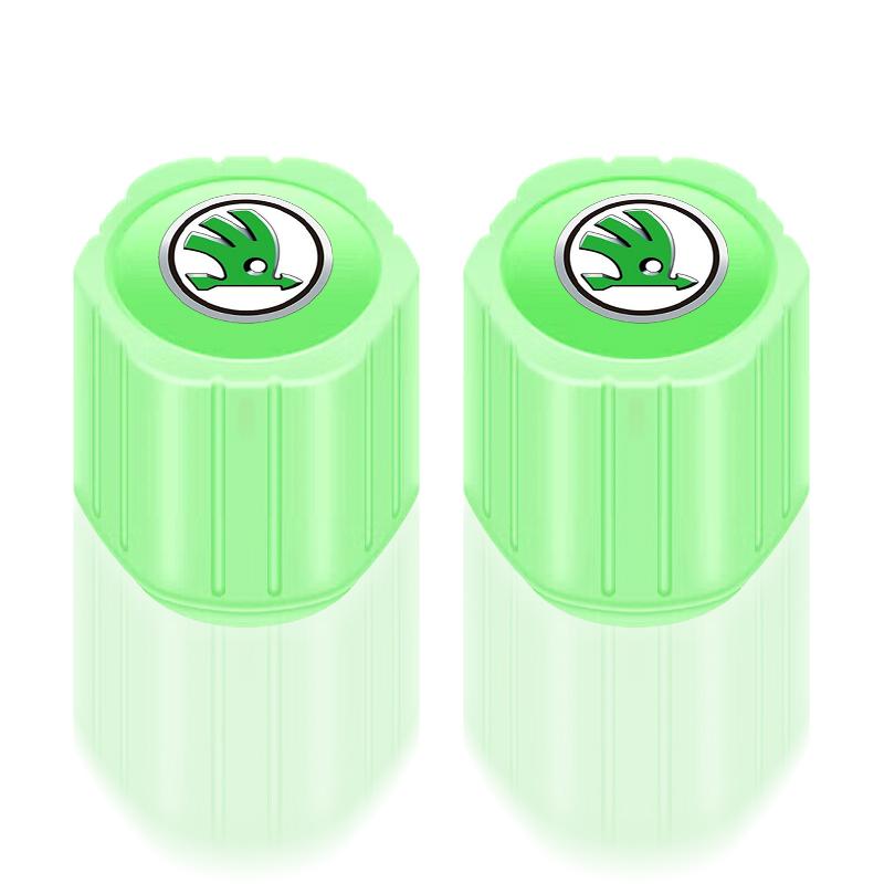 

Светящиеся колпачки вентилей шин автомобиля Флуоресцентные колпачки для шин колес мотоцикла для Skoda S Fabia 1 2 A4 A5 Octavia A7 RS Superb Rapid Yeti Karoq Vision 2pcs