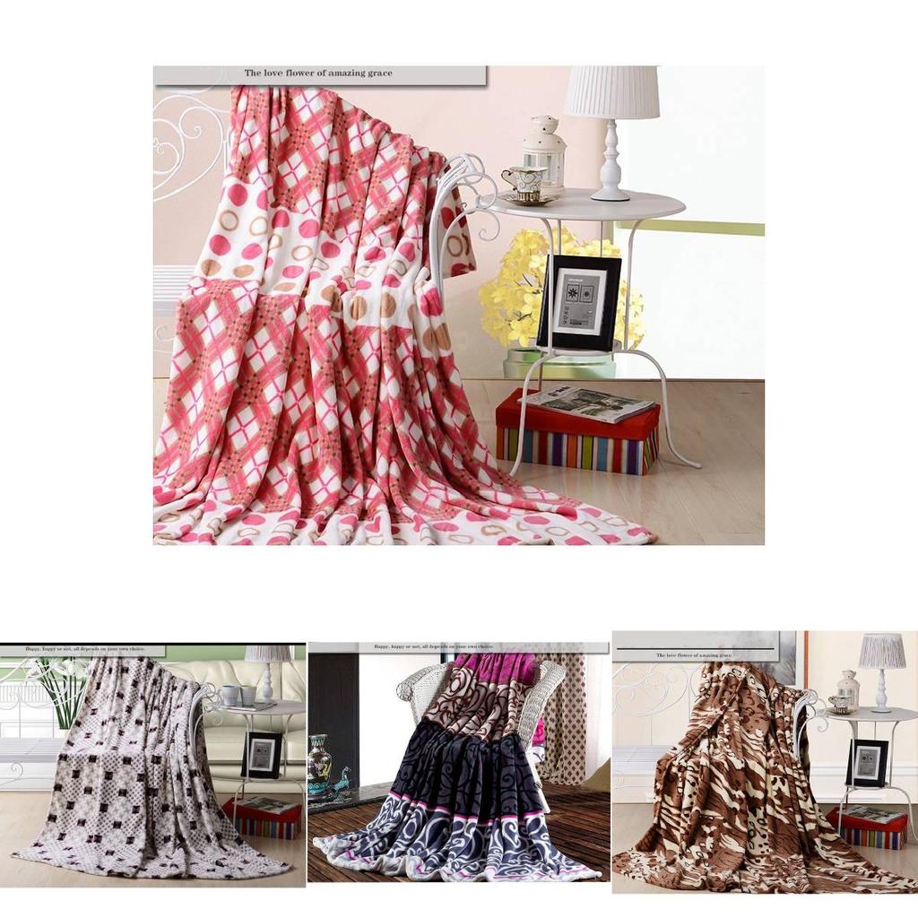 Coral Fleece Blanket With Striped Pattern For Adults In Spring And Autumn