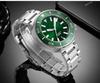 Men's Stainless Steel Automatic Waterproof Sport Watch with Luminous Dial - Fashion Business Brand.