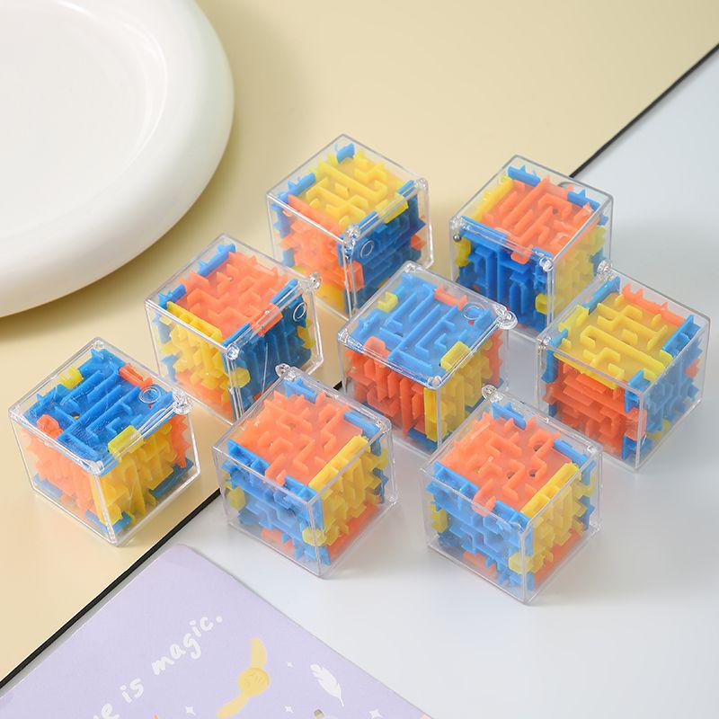 3D Cube Maze Rolling Ball Puzzle Toy for Kids Aged 4-12