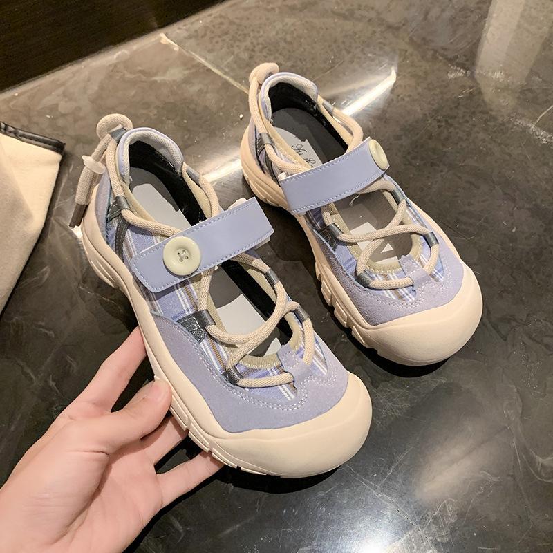 Ma Speedism 2025 new thick-soled ugly cute shoes women's summer niche design sense sports and leisure shoes Mary Jane single shoes