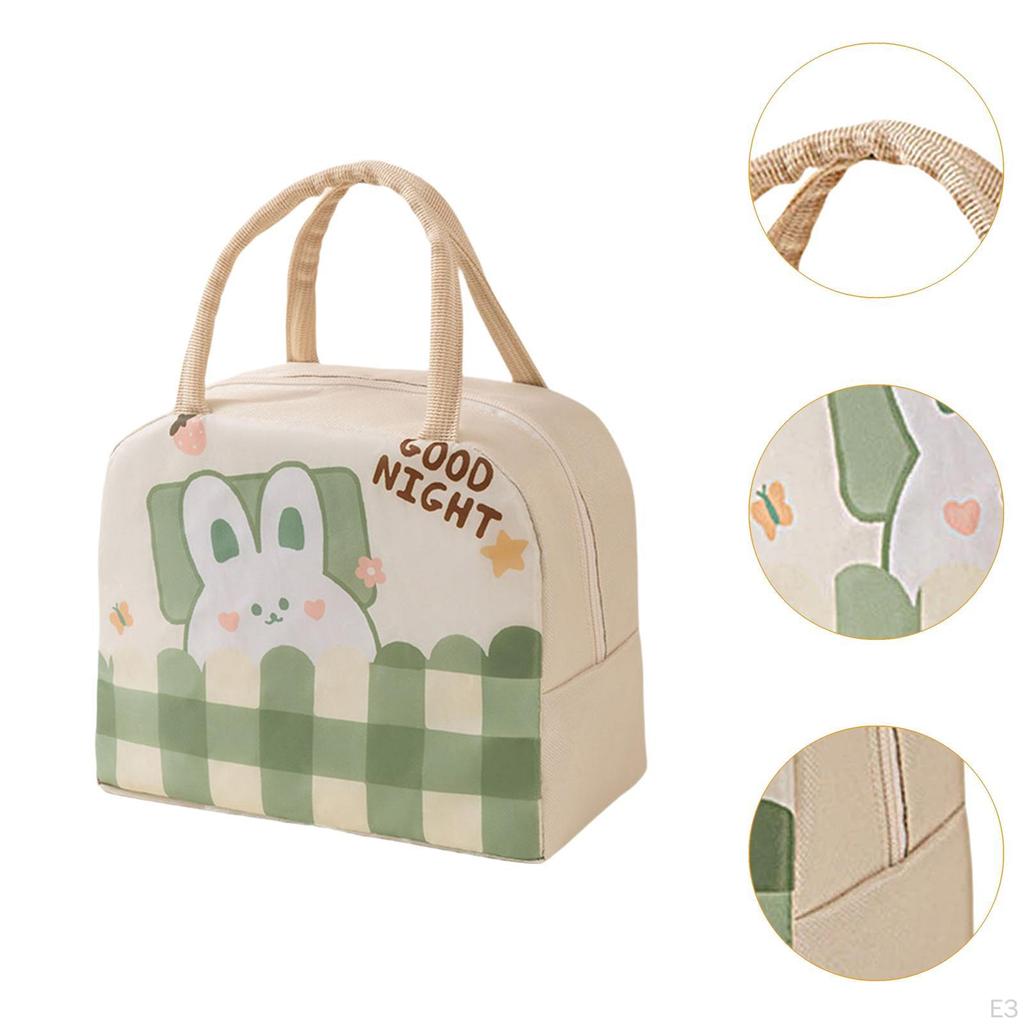 Insulated Thermal Bag Cute Lunch Box for Work Students Picnic