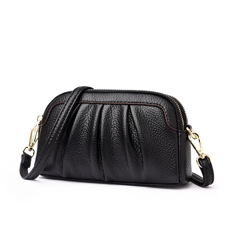 Small Square-shaped Lady's Lightweight Single-shoulder Pleated Mini Change Purse Mobile Phone Bag Shoulder Bag