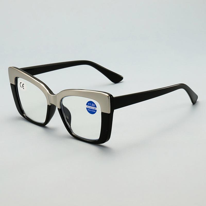 

Anti-blue Light Reading Glasses For Women Square Frame Cat Eye Glasses Frame Reading Glasses For Female +400 чорний