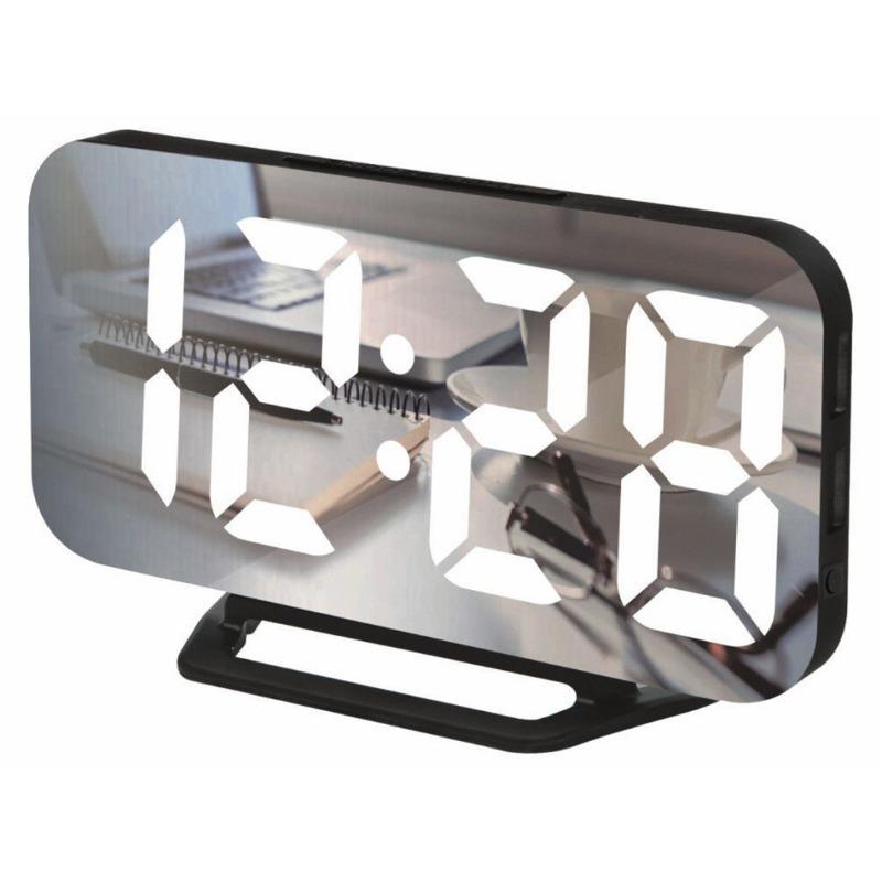 

Зеркало для зарядки мобильного телефона Электронный будильник с функцией повтора Цифровой прикроватный будильник, разработанный специально для студентов Black Shell Green Letter