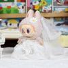 17cm Cloth Doll Silicone Pendant Wedding Dress Evening Gown Macaron