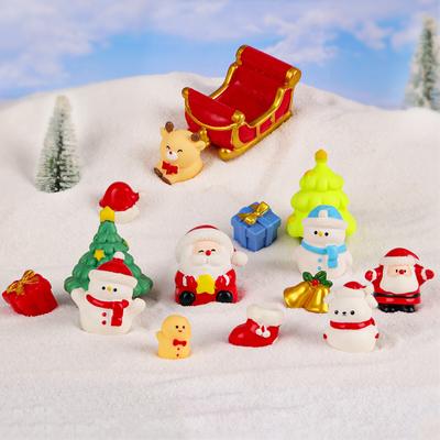 Kreative Mode Weihnachten Schneemann Santa Miniaturen Figuren Niedliche Cartoon Mikro Ornamente DIY Heimdekorationszubehör Geschenke