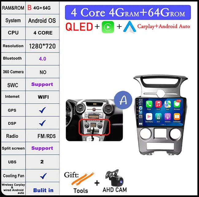 Touch Screen For Kia Carens UN 2006 - 2012 4G LTE 5G Wifi BT Carplay Radio Stereo Multimedia Player GPS Navigation Video