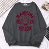 Casual Street Womens Sweatshirt Hawkins High School Indiana 1983 Printing Hoodies Loose Crewneck Pullovers