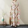 Women's V-neck Printed Long Dress Loose Soft and Comfortable Plus-size Dress Casual Breathable Summer Beach Dress for Female