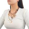 Elegant Multi Layered Rope Necklace Alloy Gold Heart Pendant Clavicle Chain Jewelry Accessories for Women Daily Wear