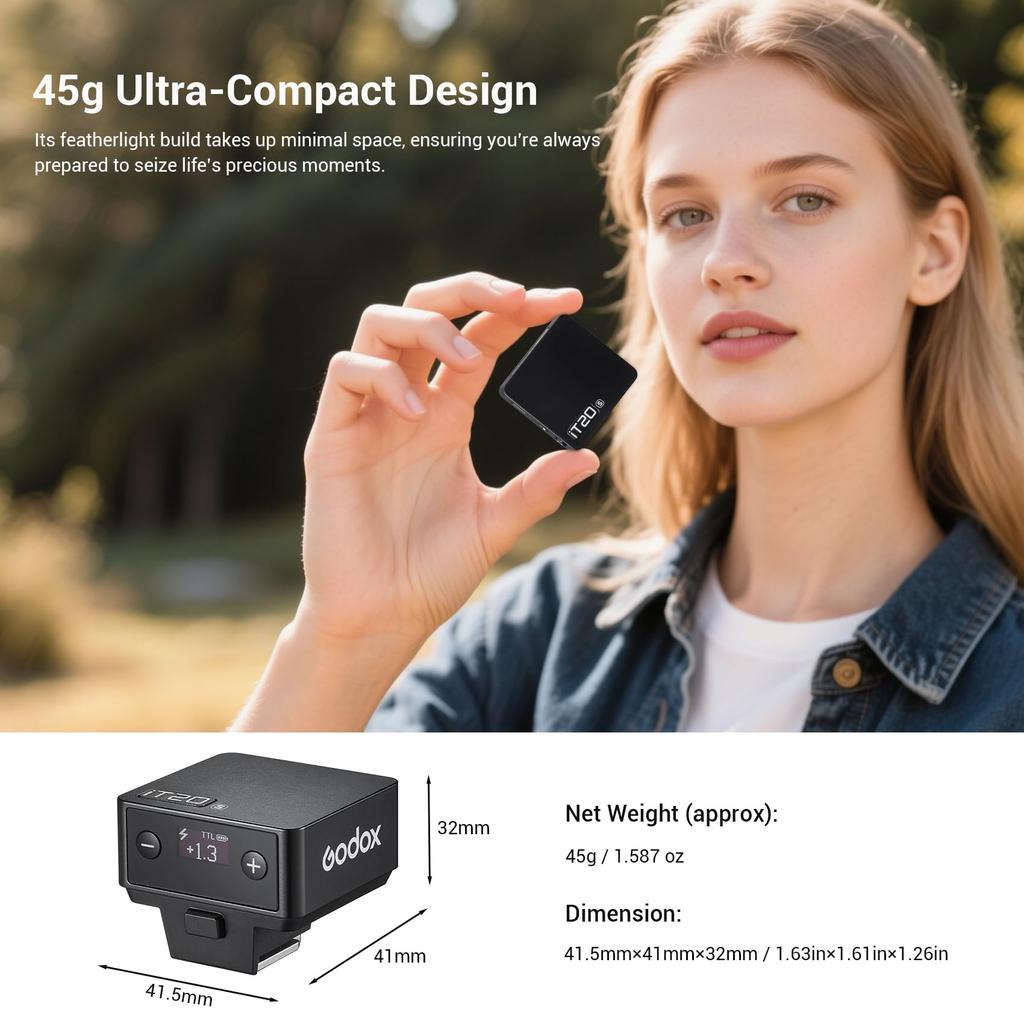 Authorized The Godox iT20 S Supports TTL Auto Flash and Manual Features Flash Exposure Compensation Speed Fine and a Power Range Speed Fine It