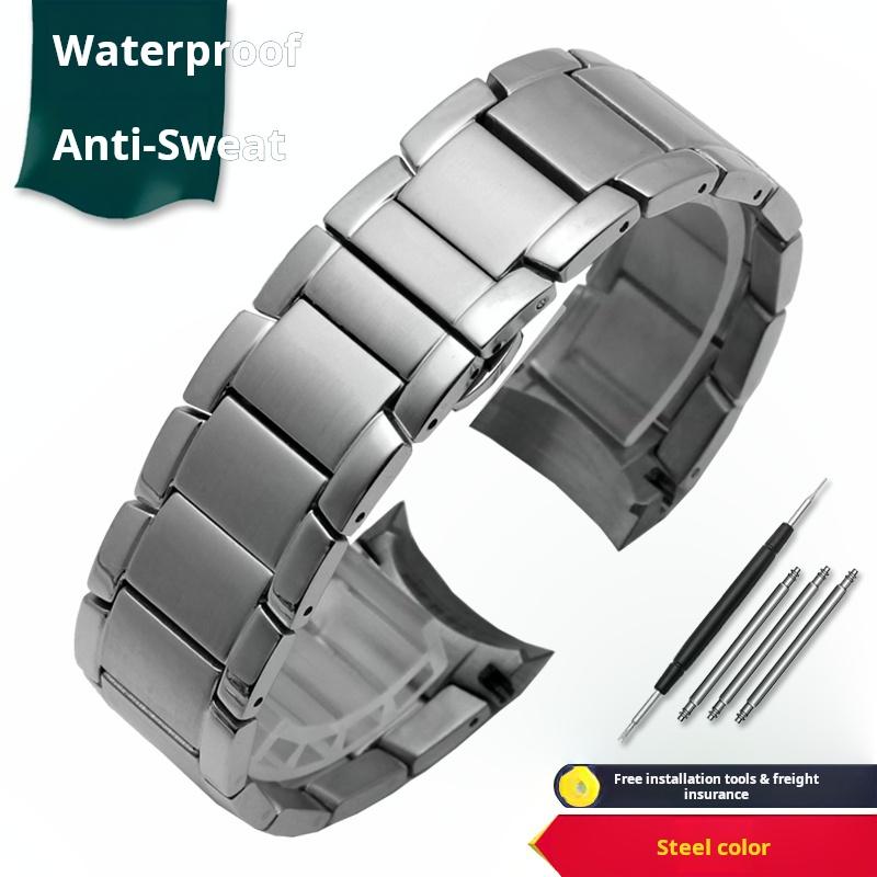 22mm men bracelet For Armani AR2447 AR2448 AR2434 AR2432 2433 2435 Curved end Solid stainless steel watchband Metal watch strap