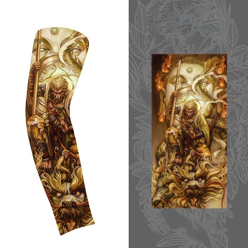 1Pc Arm Covers Flower Cooling Arm Tattoo Sleeve Uv Protection Cycling Gloves Unisex Sunscreen Sleeve Sunscreen Arm Warmers