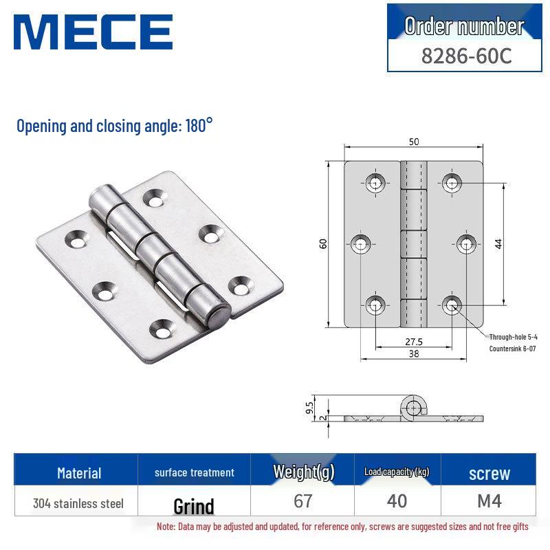 304 Stainless Steel Thickened Cabinet & Wooden Door Hinges