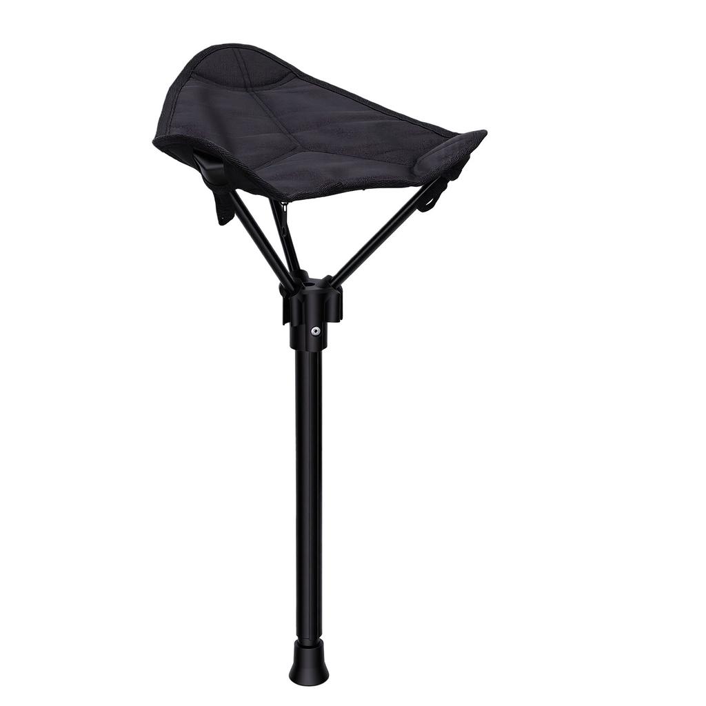 Sgabello Pieghevole Portatile Sedia Retrattile da Escursionismo Sgabello a Gamba Singola per Campeggio Barbecue all'Aperto Pesca Altezza Regolabile su 3 Livelli