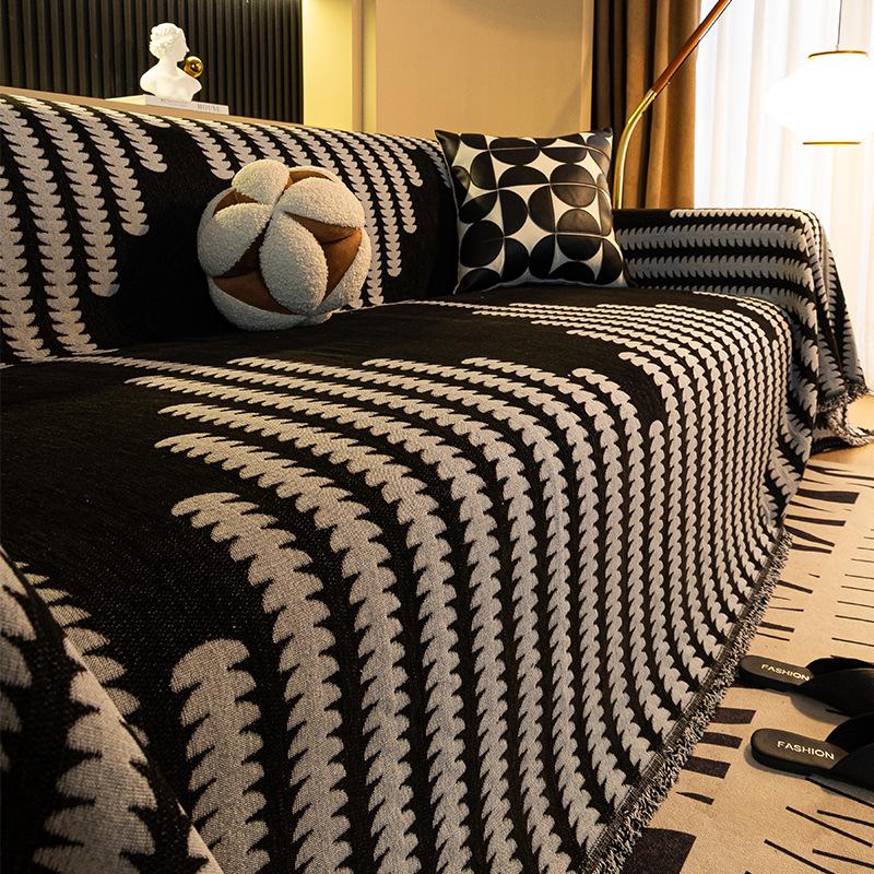 Home Sofa Cover Living Room Seat Cover Blanket 3 Seater Sofa Blanket Cover Aesthetic Blanket Grey