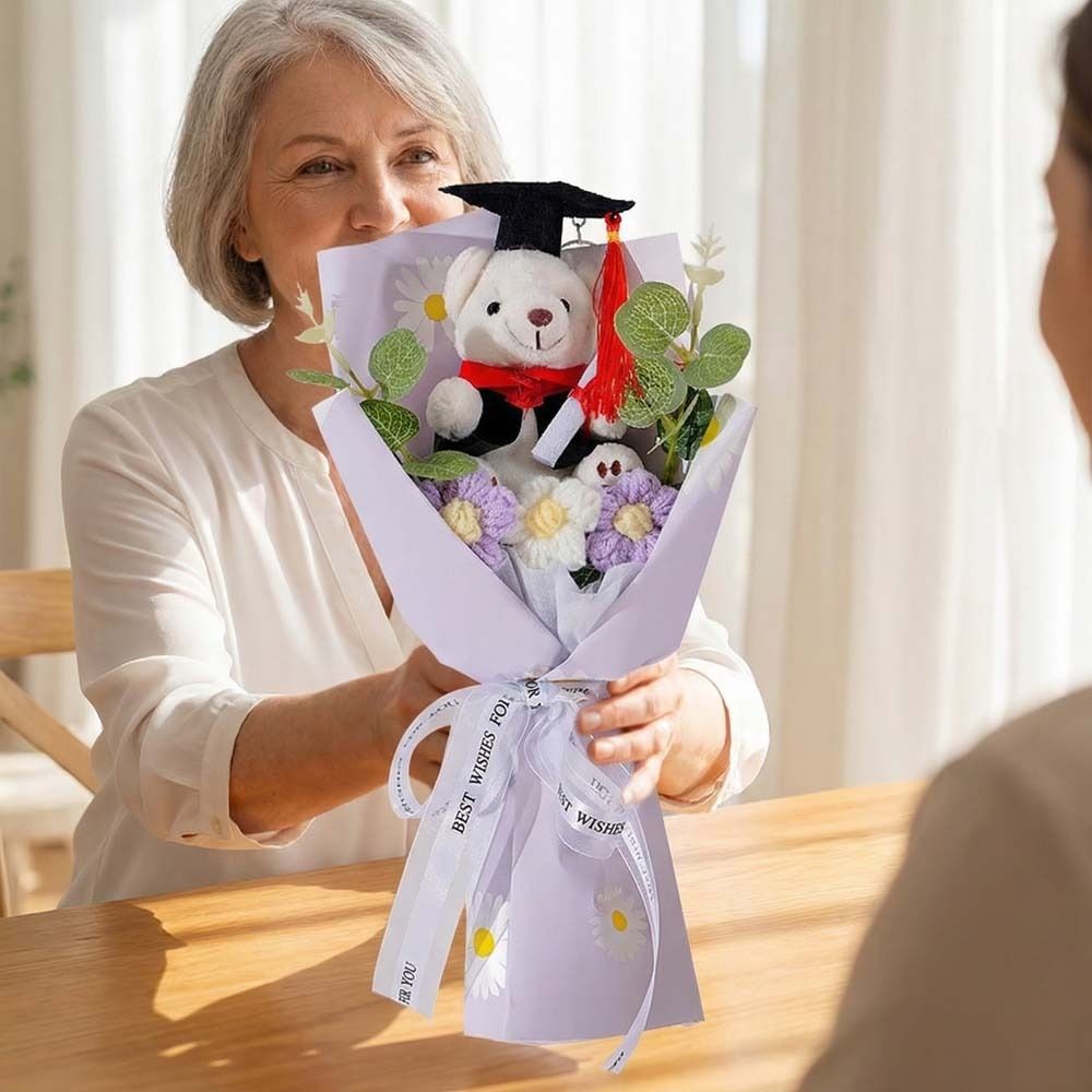 Stuffed Little Bear Doll Bouquet Cartoon Simulated Bear Doll Bouquet  Graduation Gifts