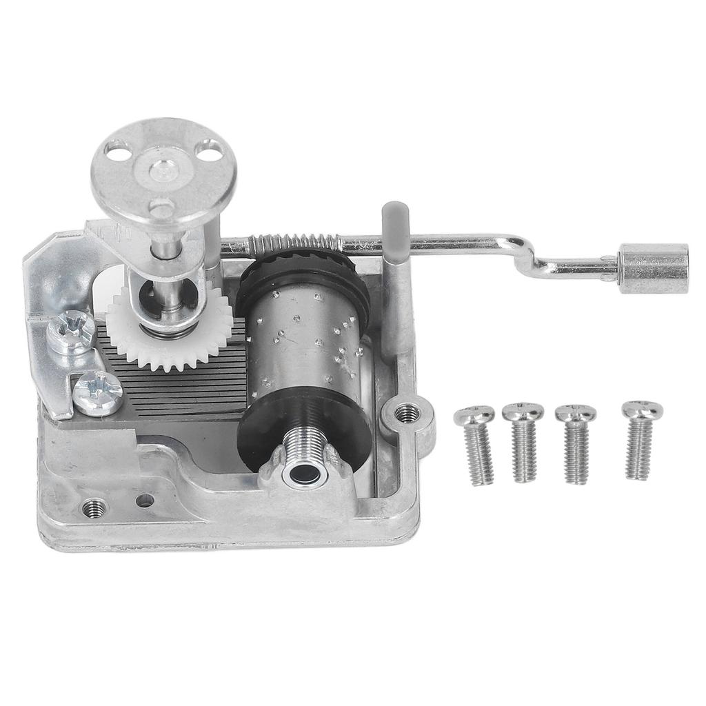 18 Note Musical Mechanism Movement Retro Style Alloy Replacement Hand Crank Musical Mechanism
