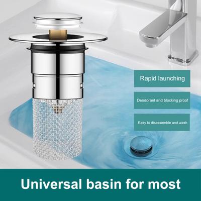 Yousheng 1/2/4 Sets Leakage Stopper Stainless Steel Floor Drain Filter Bathroom Sink Stopper Drain Stopper Filter Bathtub Drain Hair Catcher