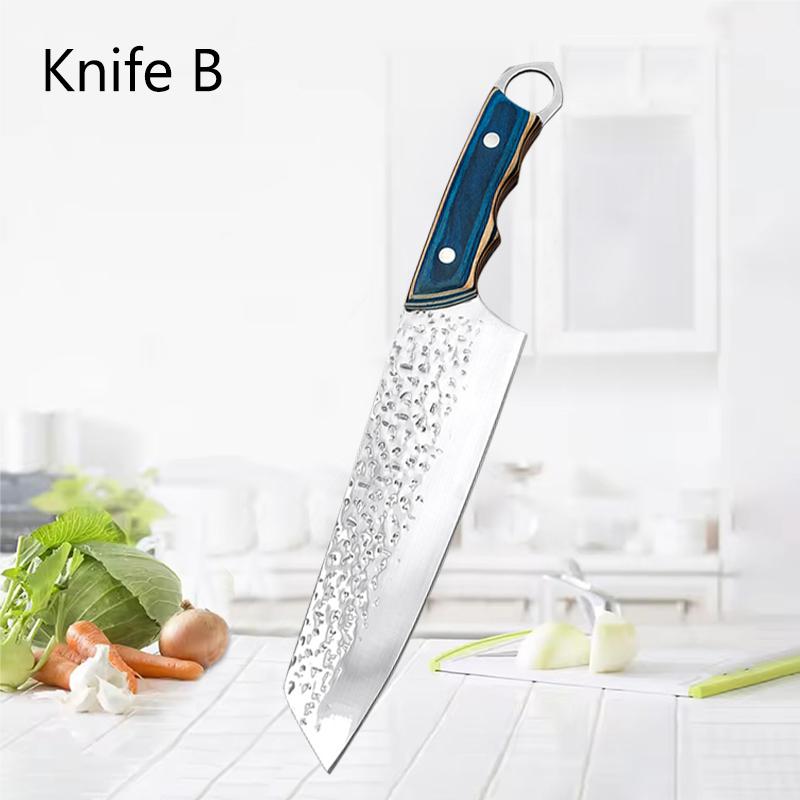 WXCOO Forged Kitchen Knife Slicing Boning Butcher Knife Ultra Sharp Chef Knife Meat Cleaver Knife Cooking Tools Wood Handle