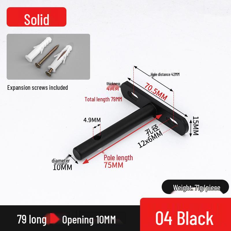 Invisible T-Shaped Shelf Brackets for Concealed Wall-Mounted Bookshelf Support