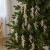 Realistic Glitter Christmas Branches Acrylic Xmas Tree Hanging Ornament  Holiday Party