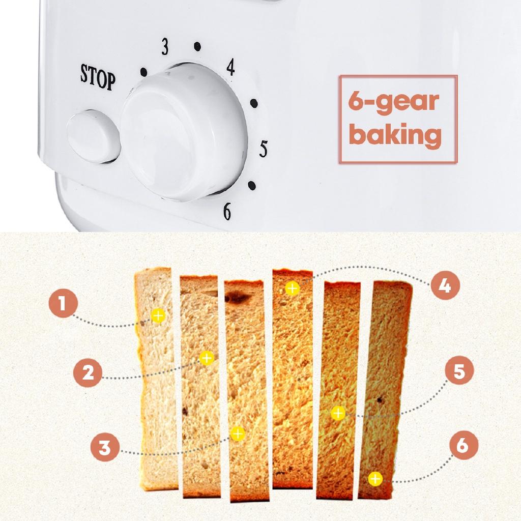 Automatic Toaster Breakfast Sandwich Maker Machine 6-speed 2-Slice Baking Cooking Appliances Home Office Toasters 700W