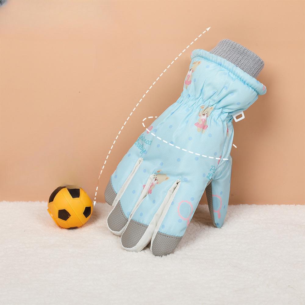 Children's Ski Gloves for Winter Boys and Girls Thickened Water-splashing Cycling Outdoor Plus Velvet Windproof Cold Warm Gloves