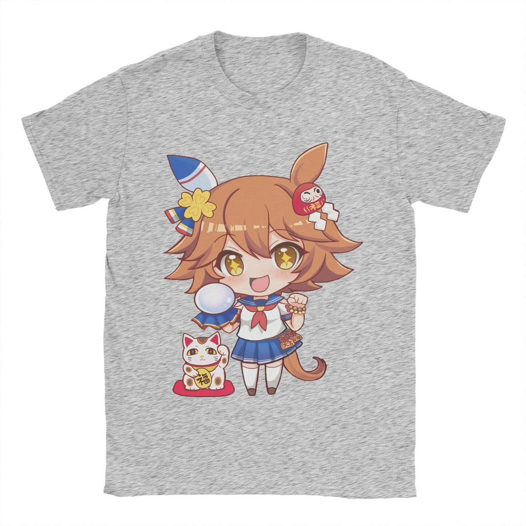 Anime Uma musume Pretty Derby T-Shirts für Herren Lustiges T-Shirt aus reiner Baumwolle Rundhals Kurzarm T-Shirt Übergröße Kleidung