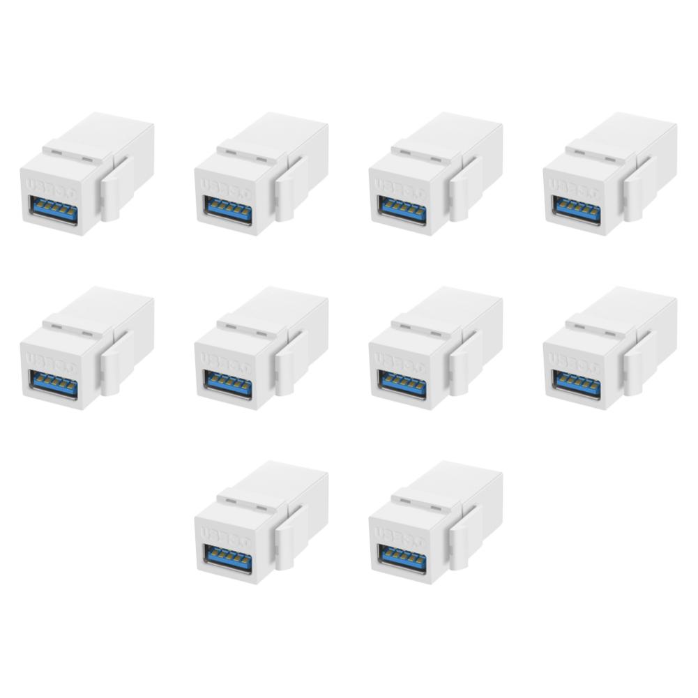 5/10Pcs USB 3.0 Keystone Jack Inserts Connect Equipment with USB Port Snap-in Connector Socket Port for Wall Plate Outlet Panel