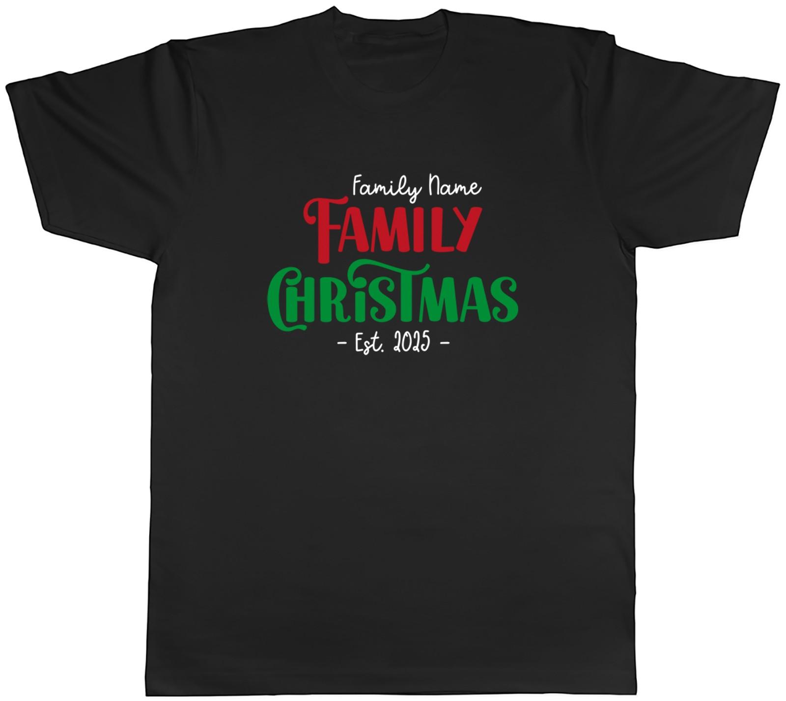 Personalised Family Christmas Any Name Est Year Mens T-Shirt Tee Gift Top XXXXL