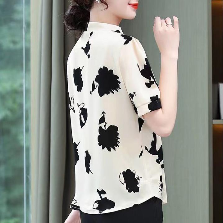 Short Sleeved Shirt for Women's Summer Ladies Loose Casual Shirt Fashionable Printed T-shirt