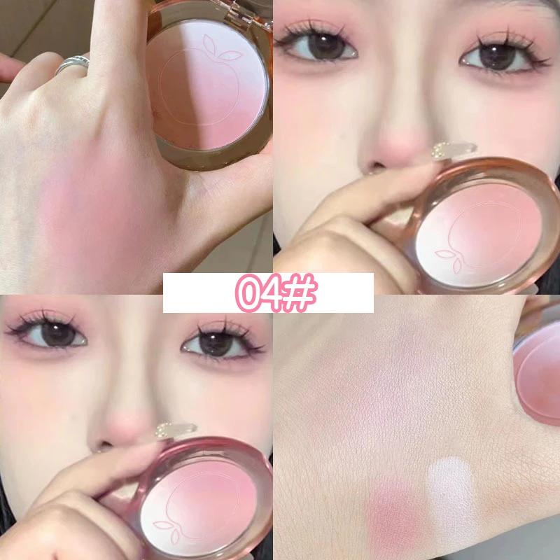 1Pc Peach Pink Blusher Matte Cheek Tint Blush Makeup Lasting Brighten Facial Smooth Rouge Powder Cosmetics