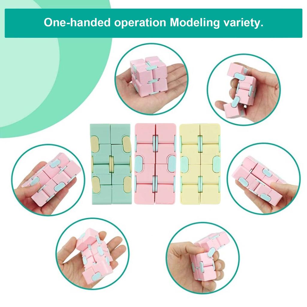 3pcs Plastic Infinite Cube Matte Decompression Toy for Adults Children Office Household Playing