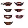 Temporary FX Makeup for Halloween 3Pcs Realistic Scary Mouth Tattoos Zombie Vampire Clown Party, Waterproof Horror Decals Adults, Stickers Cosplay