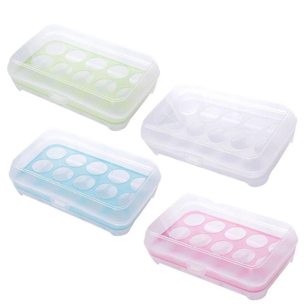 

2 шт., кухонная прозрачная нескользящая коробка для хранения, коробка для хранения свежих продуктов, 15 сеток для яиц