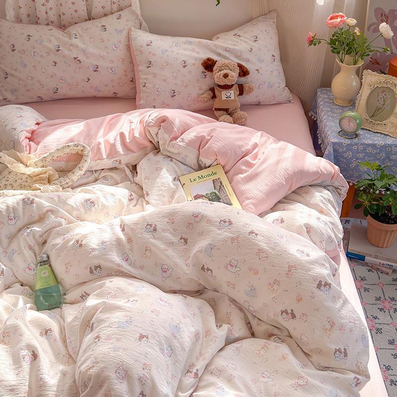Cotton Bedding Set Dormitory Student Bed 150x200cm 180x220cm 200x230cm 3 Or 4 Piece Soft Comfortable