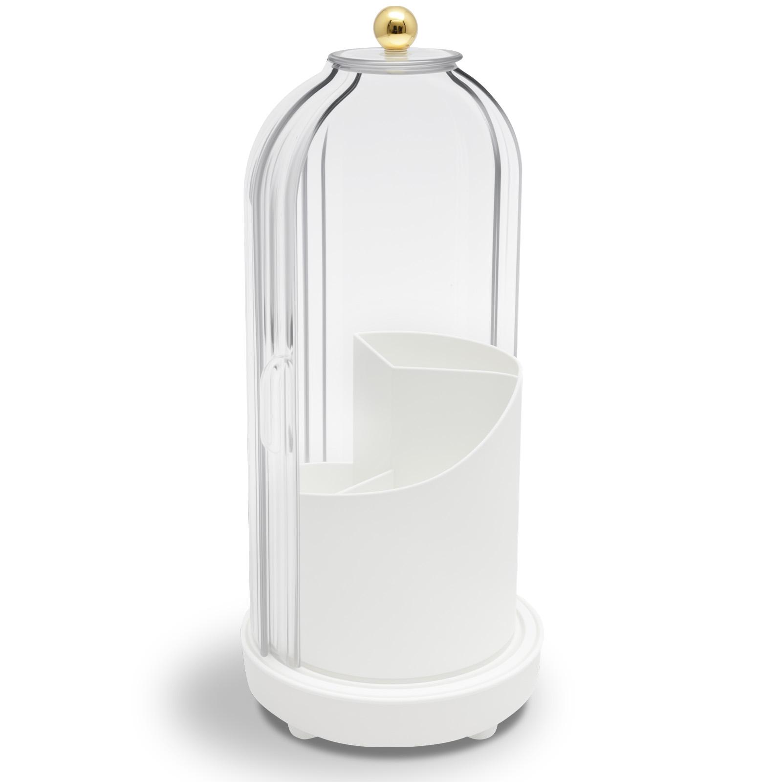 Rotating Toothbrush Holder with Cover Bathroom Cosmetics Holder Countertop Organizer Box Electric Toothbrush Toothpaste Holder