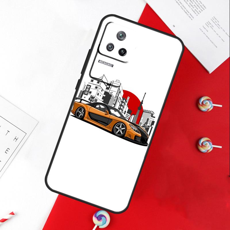 JDM Car RX7 MX5 Cover For Xiaomi 13T 11T 12T 14T Pro 13 14 15 Ultra POCO X7 Pro X3 X5 X6 F5 F6 M6 Pro Case