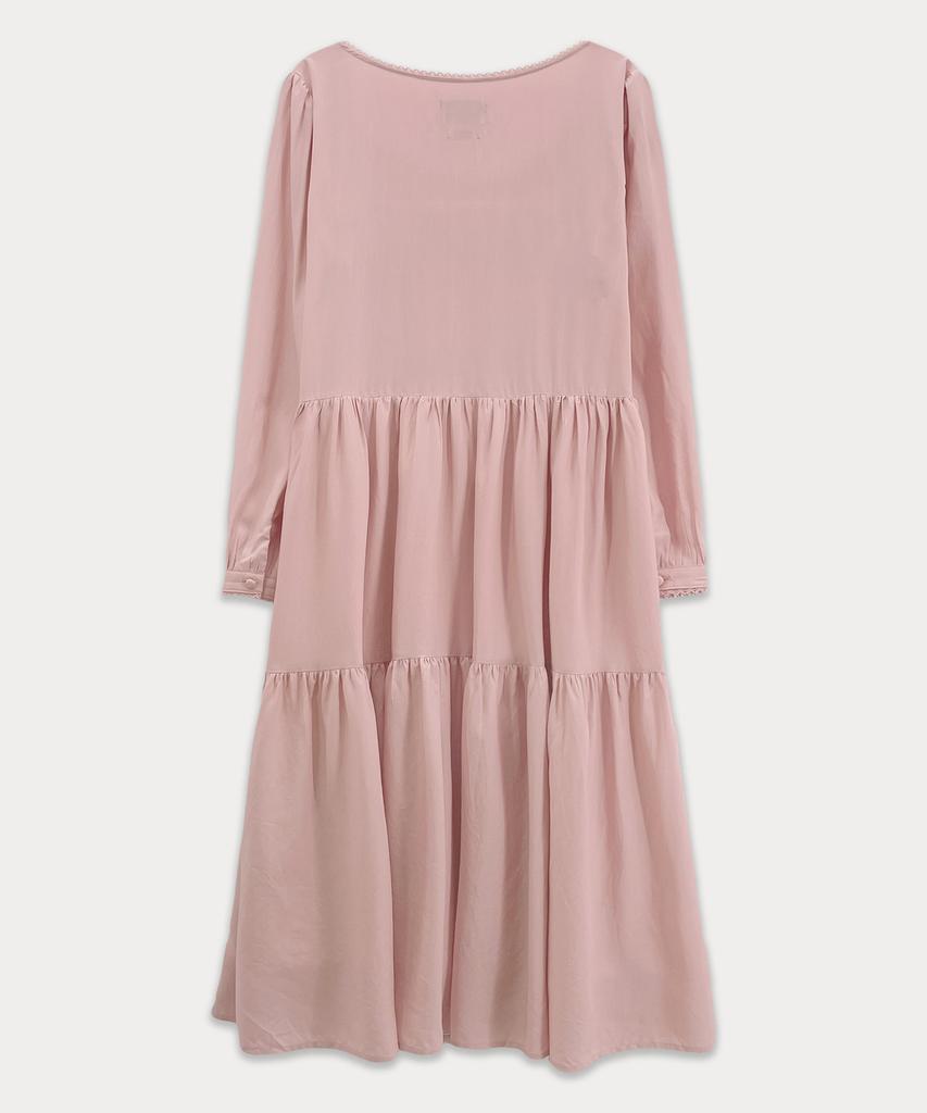 Sseomweeobeoteo Evelyn Lace Long Dress - Pink