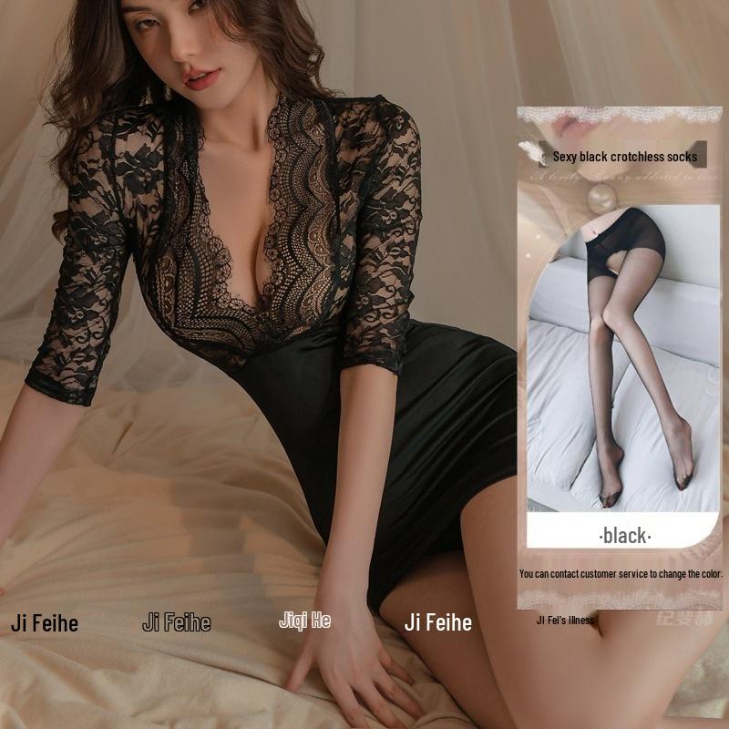 Plus Size Sexy Secretary Bodycon Lingerie Dress - Autumn/Winter Temptation Sleepwear