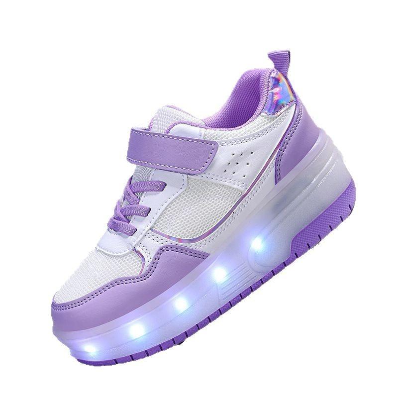 Children's runaway shoes New boys' students' pulley shoes skates charging luminous shoes Girls