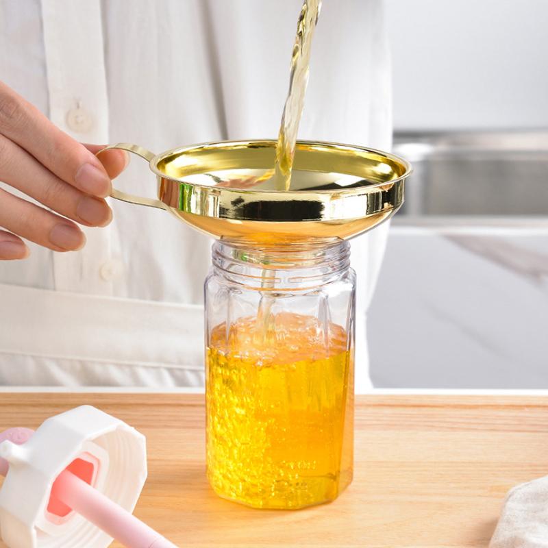 1/2 Pcs Stainless Steel Wide Mouth Funnel Kitchen And Household Large Diameter Funnel Multifunctional Jam Canning Funnel