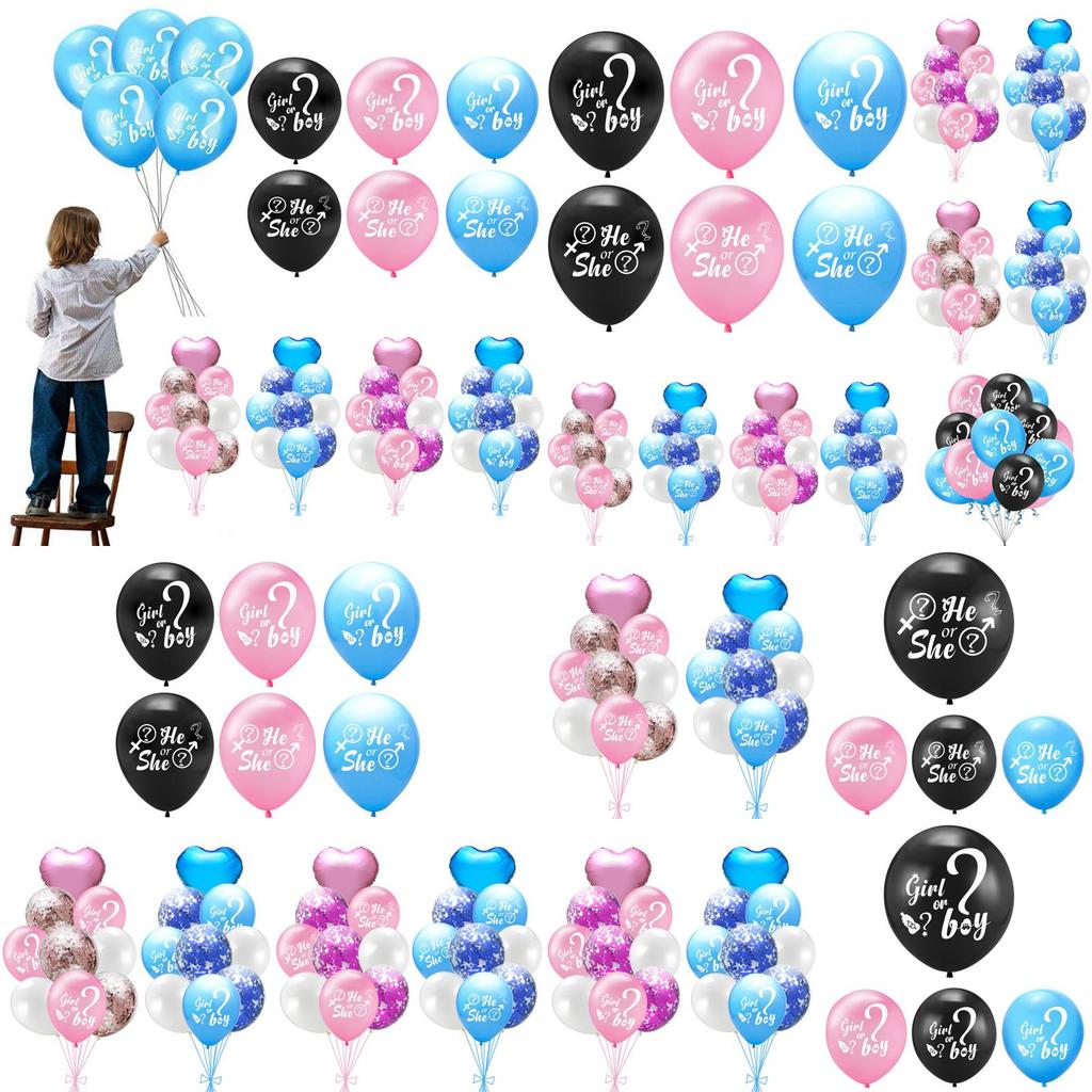 Charming Baby Gender Reveal Party Decoration Latex Sequin Balloons Set For Memorable Celebrations