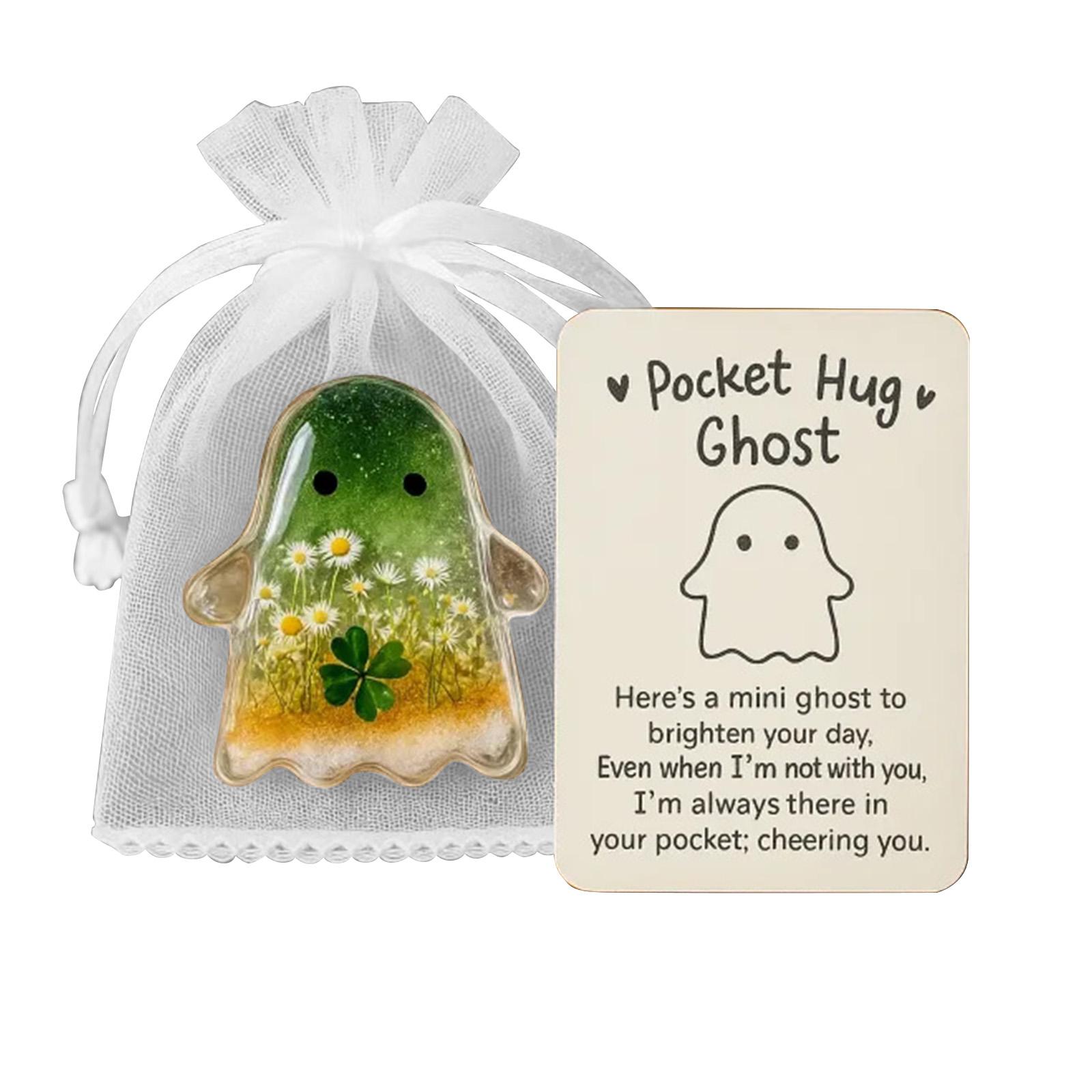 

Pocket Comfort Ghost: In Pockets, Halloween Cute Little Pocket Ghostly Tokens With Support Motivational Cards, Halloween Decorations Thoughtfu One Size
