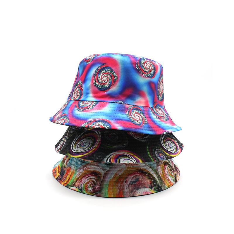Starry Sky Black Hole 3D Printed Bucket Hat Flat Top Versatile Men And Women Travel Sunshade Basin Hat Double-Sided Can Wear Hat