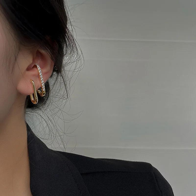 Fashion Exquisite Rhinestone Decor Ear Cuff earring for Woman Arrival Christmas Gift stud Earrings Women Earrings